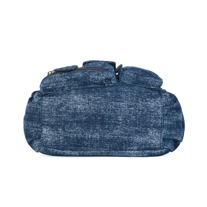 Damen-Umhängetasche Denim mit Mehrfachfächern Handyfach für Alltag Freizeit Denim-Look