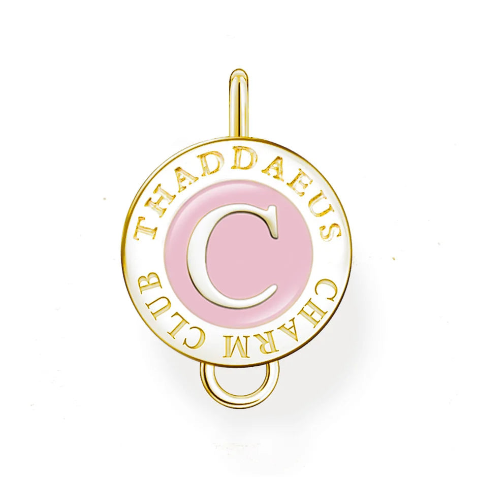 Damen-Charm-Anhänger Münze vergoldet Vintage elegant aus Sterlingsilber