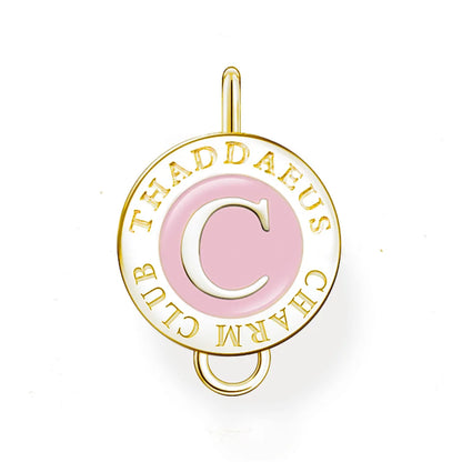 Damen-Charm-Anhänger Münze vergoldet Vintage elegant aus Sterlingsilber