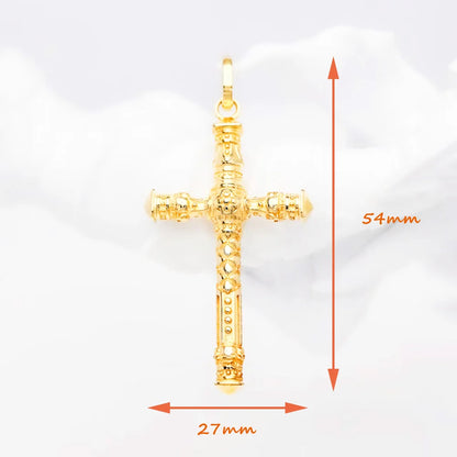 Damen-Charm-Anhänger Totenkopf Kreuz vergoldet Vintage aus Sterlingsilber