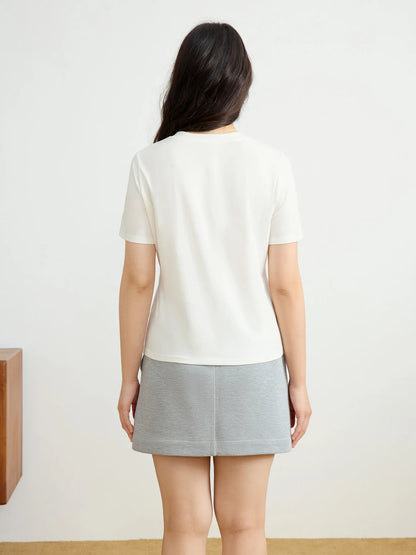Wickelshirt für Damen in Übergröße mit Perlen und kurzen Ärmeln – Sommerliches, figurbetontes Strickdesign