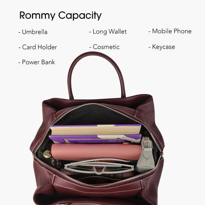 Echtes Rindsleder Damen-Handtasche | Mehrfach-Fächer Top-Handle