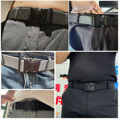 Herren-Taktischer Gürtel aus Nylon mit Elastischem Band und Schnellverschluss 3,8 cm Breite