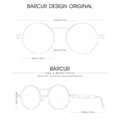 Sonnenbrille rund Steampunk Retro polarisiert UV400 Herren Damen