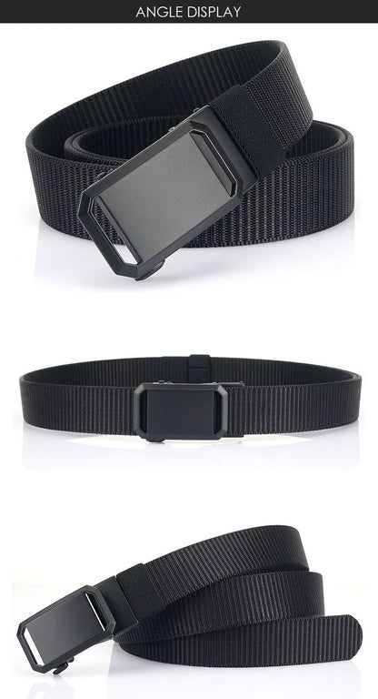 Herren-Gürtel aus Nylon mit Automatik-Schnalle, Robuster Alltags- und Outdoor-Begleiter, 3,4 cm Breit