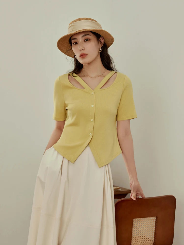 Lässige Damen-Bluse aus Lyocell mit Blumenärmeln und lockerem Schnitt – vielseitiges Sommer-Oberteil für jeden Anlass