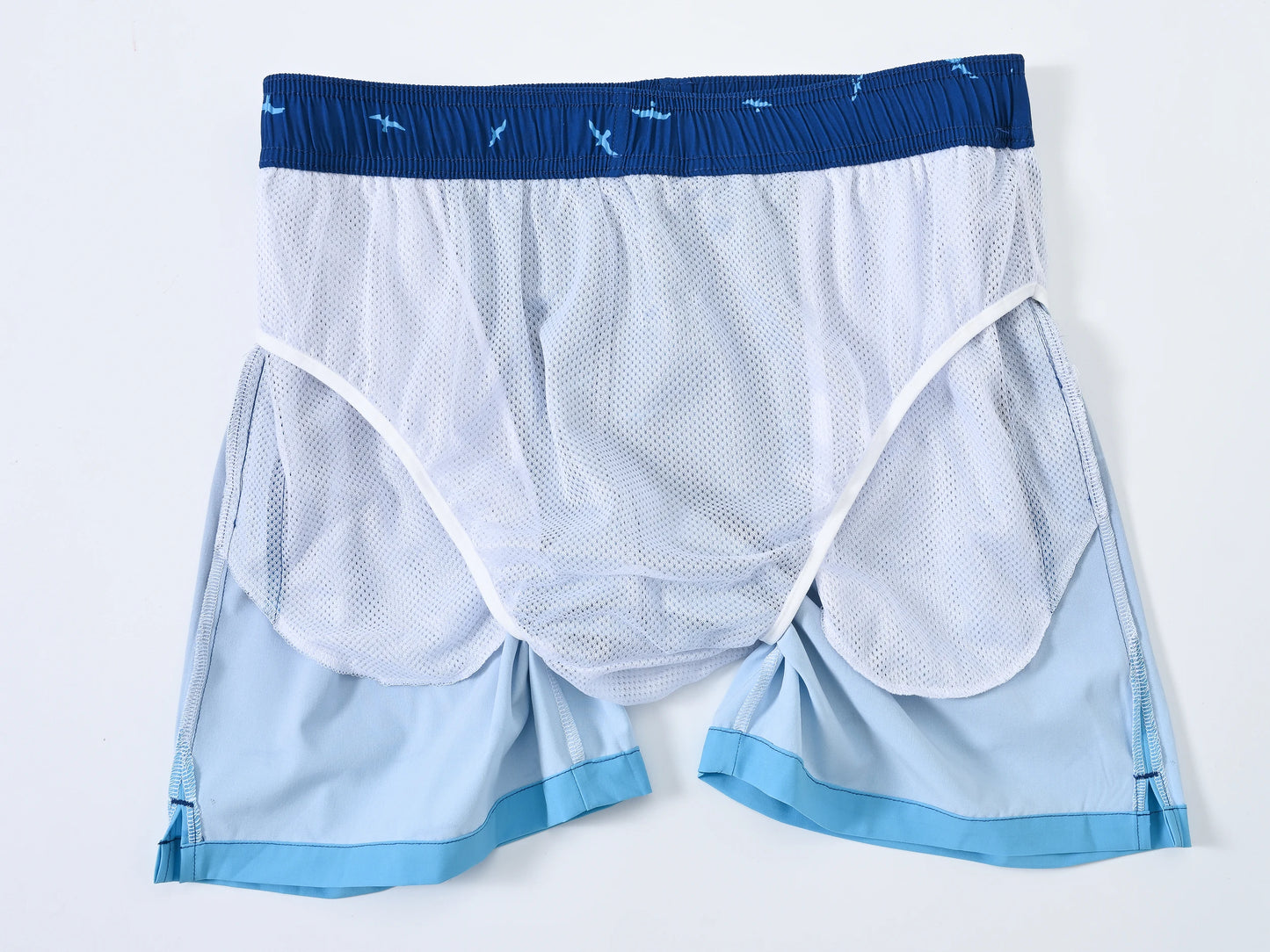 Herren-Badeshorts mit Kompressionsfutter, 2-in-1, schnelltrocknend, mit Kordelzug und Reißverschluss – ideal für den Strand.