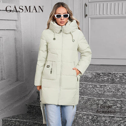 Eleganter Damen-Wintermantel mit Reißverschluss und Fleece-Taschen im klassischen Design