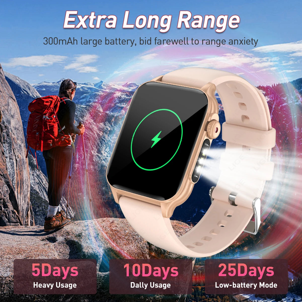 LIGE Neue Smart Watch 1,96 Zoll HD Display Antwort Anruf Nachricht Vorschau DIY Zifferblatt Gesundheitsüberwachung Sport Smartwatch Männer Frauen 2025