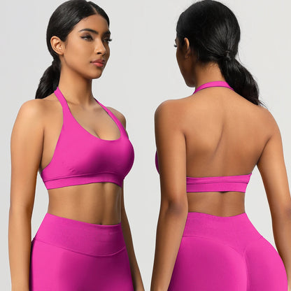 Nahtloser Sport-BH in kräftigem Pink mit breiten Trägern und Racerback