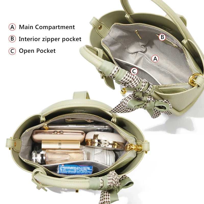 Damen Handtasche aus Split-Leder im Crossbody-Stil Luxus