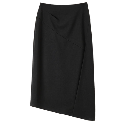 Damen Midirock mit unregelmäßiger Form und elegantem Schlitz am Saum