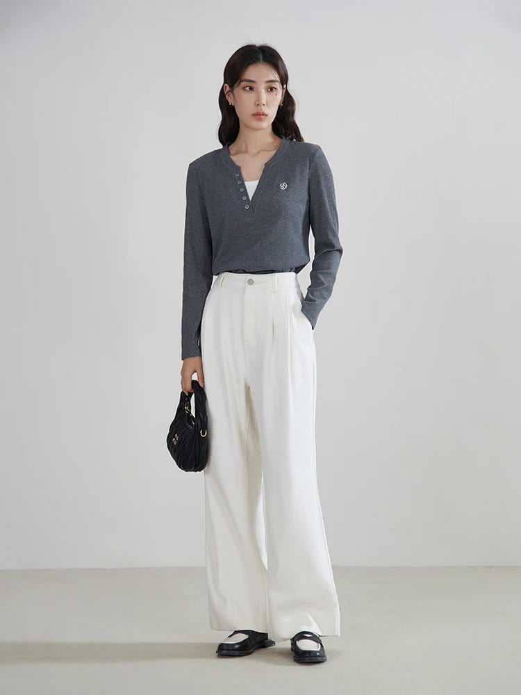 Elegante Damenbluse in Hellgrün mit Rundhalsausschnitt und Bindedesign – Langarm und locker geschnitten für den Herbst