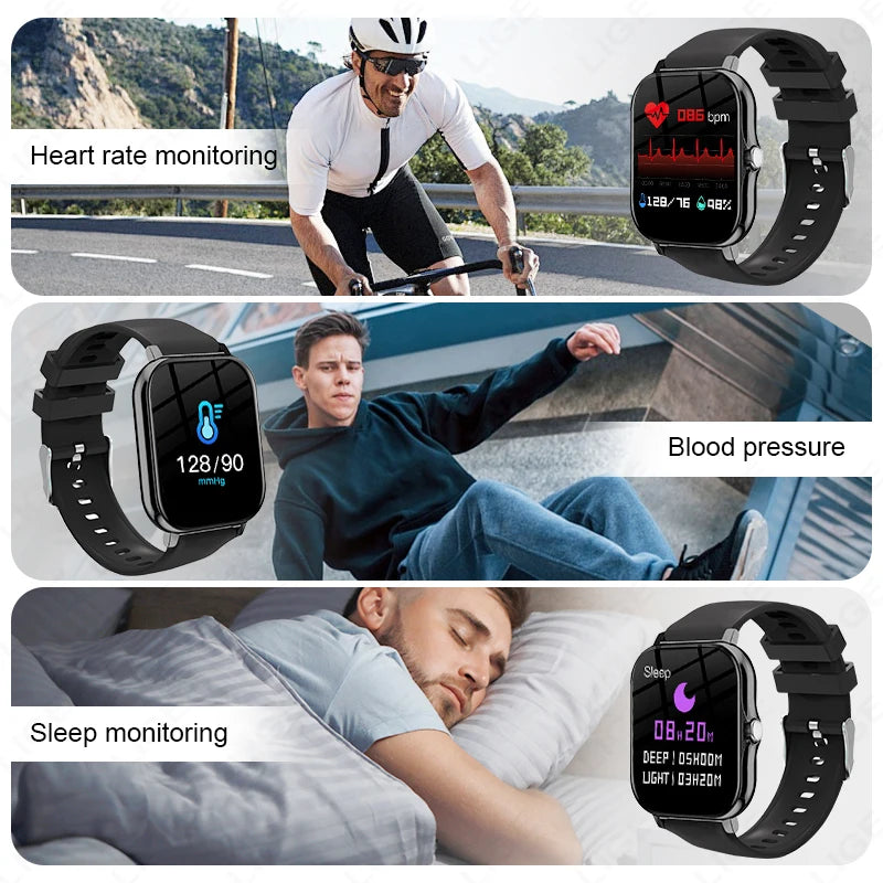 LIGE 1,44 Zoll Full Touch Screen Smart Uhr Bluetooth Anruf BT Musik EKG Gesundheit Überwachung Männer Frauen Smartwatch Für IOS Android