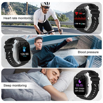 LIGE 1,44 Zoll Full Touch Screen Smart Uhr Bluetooth Anruf BT Musik EKG Gesundheit Überwachung Männer Frauen Smartwatch Für IOS Android