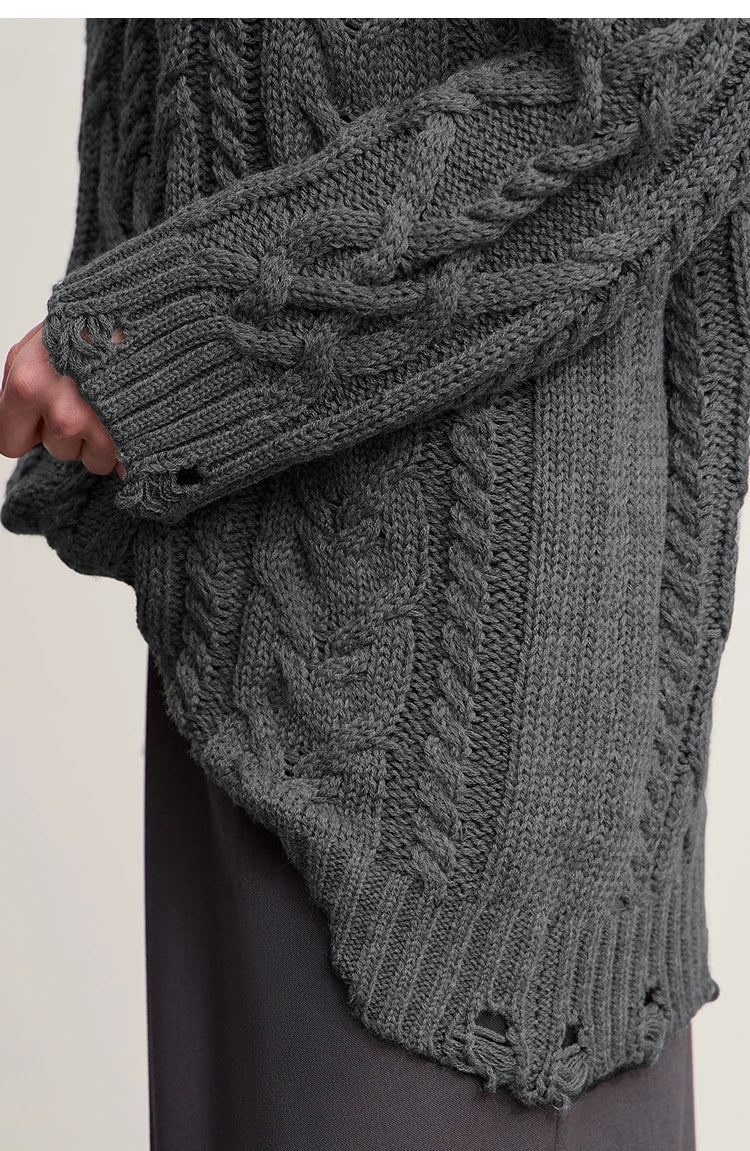 Damen-Rollkragenpullover Acryl locker warm Retro Winter
