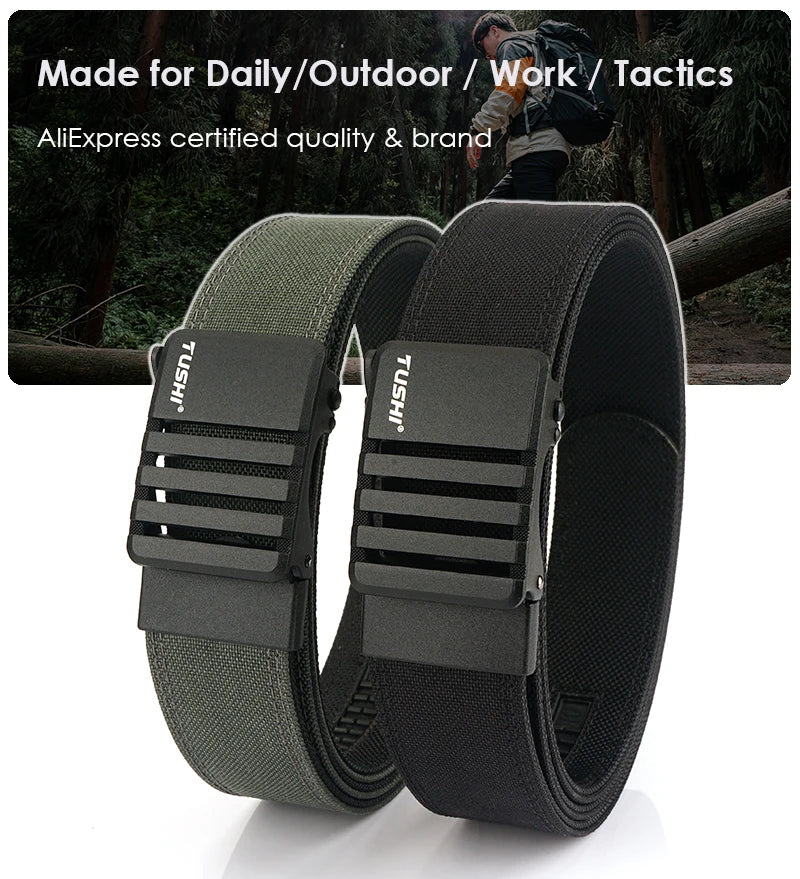 VATLY Rigid Tactical Outdoor Gürtel 110/120 cm Nylon Automatik-Schnalle