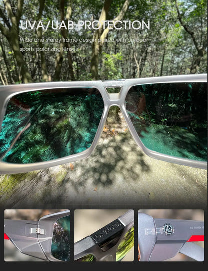 Sonnenbrille Sport polarisiert breiter Rahmen Outdoor Reißverschlussetui Herren