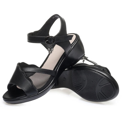 Damen Rom Sandalen Echtes Leder Keil Gr. 41-43