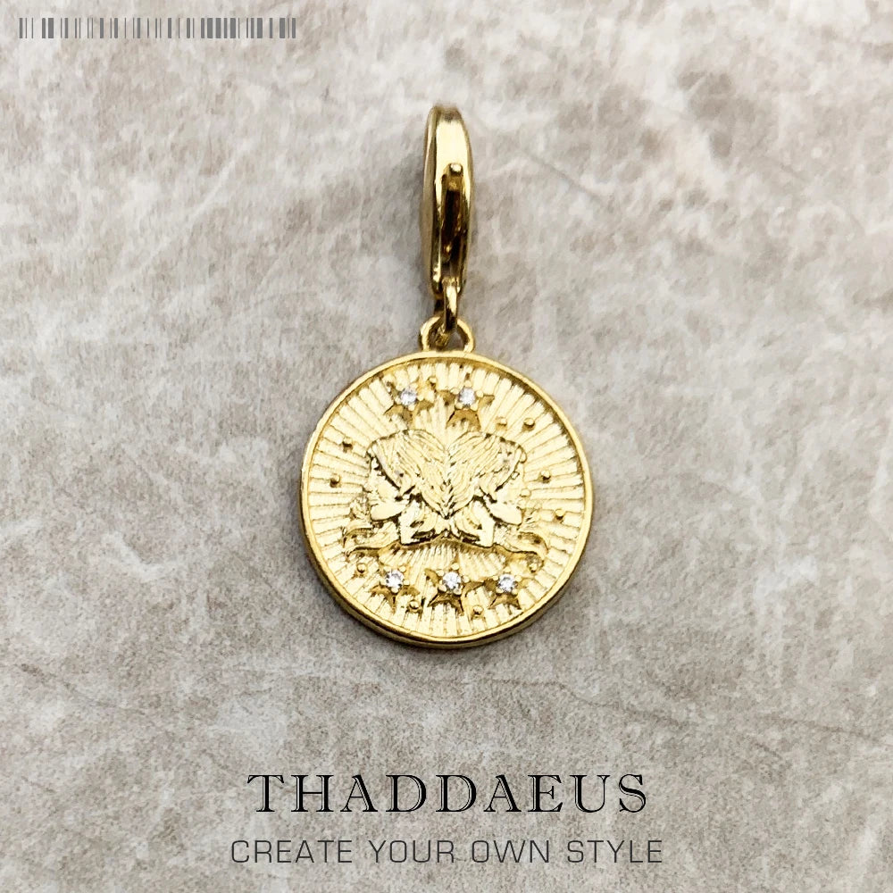Damen-Charm-Anhänger Sternzeichen Horoskop Vintage aus Sterlingsilber