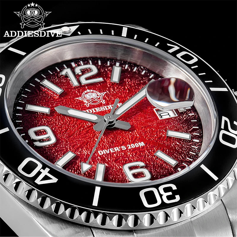 Herren-Taucheruhr 41 mm mit 316L-Stahl und 200 m Tiefe