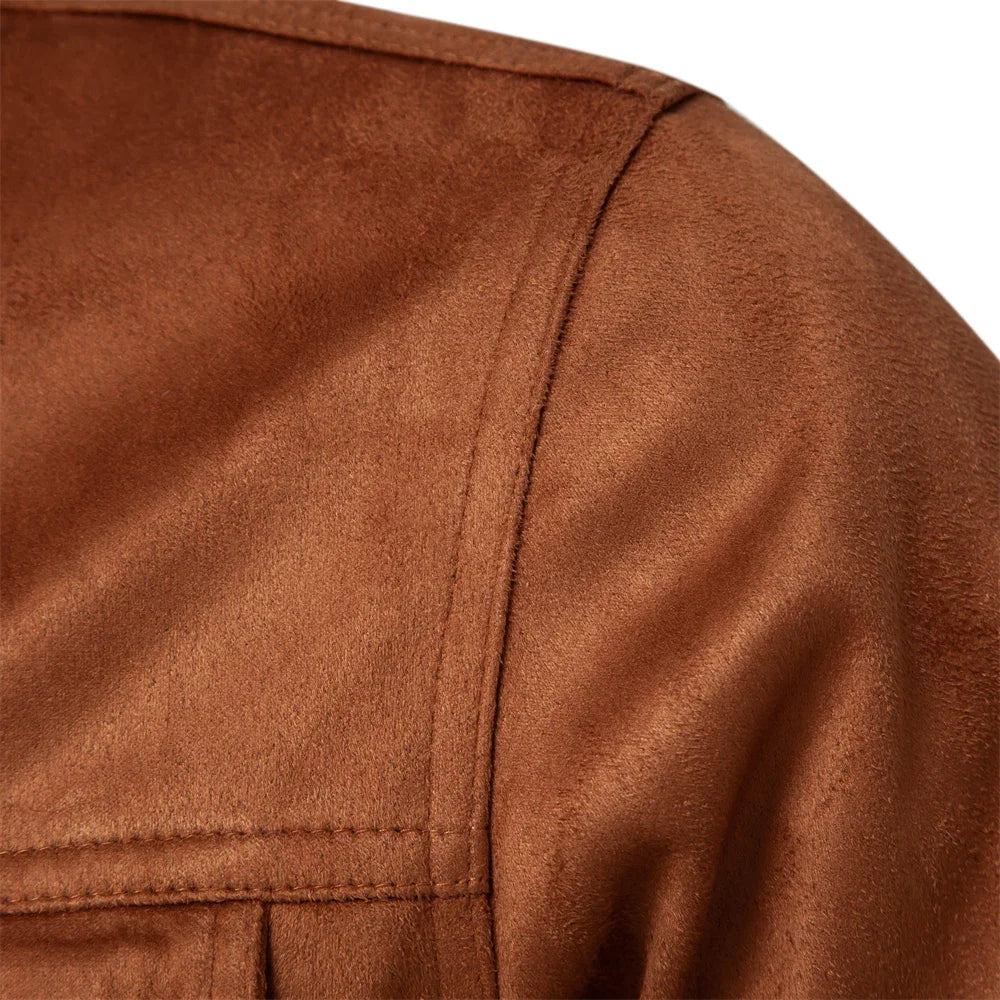 Herbst Winter Wildleder Lederjacke