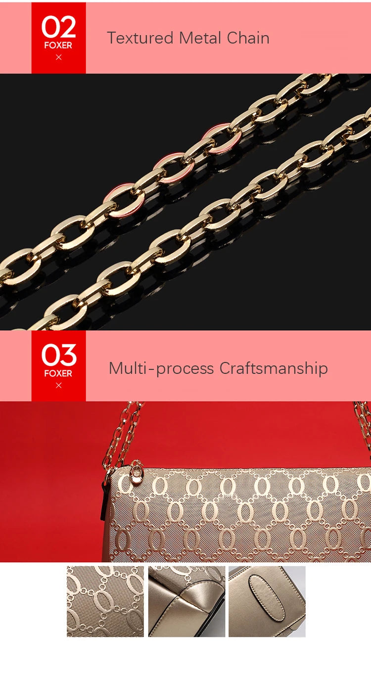 Damen Crossbody-Tasche Aus Split-Leder Mit Chain Fashion