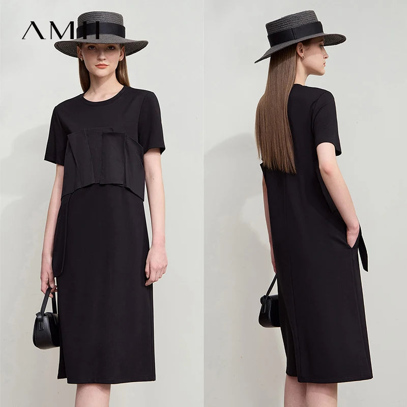 Elegantes Damen Sommerkleid Aus Viskose Strick Mit Lockerer Passform