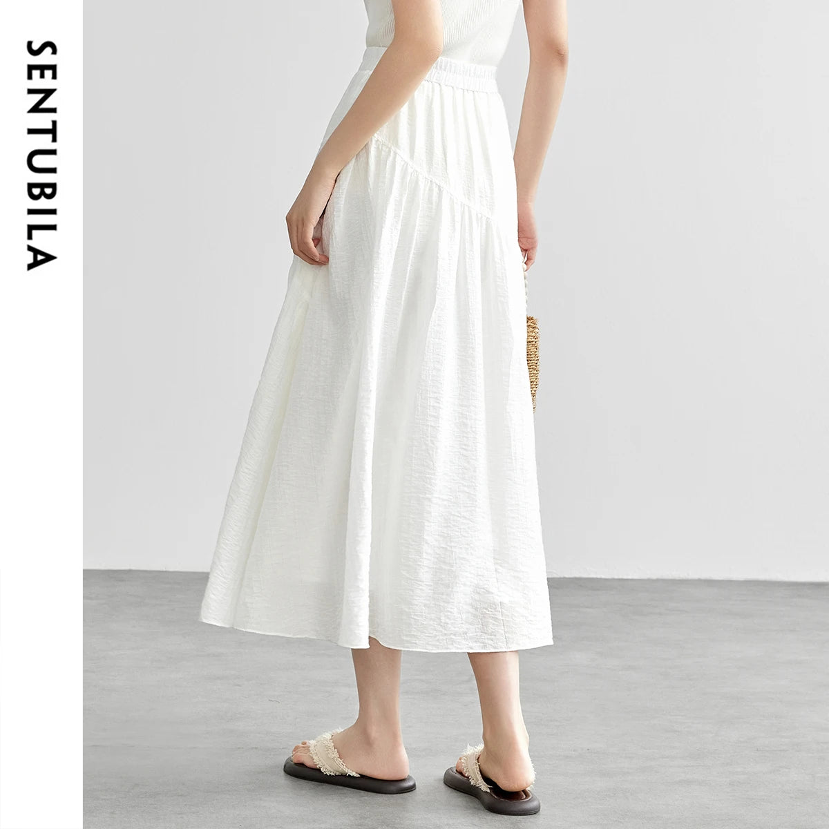 Damen Lyocell Rock im lässigen Stil mit elastischer Taille für den Urlaub