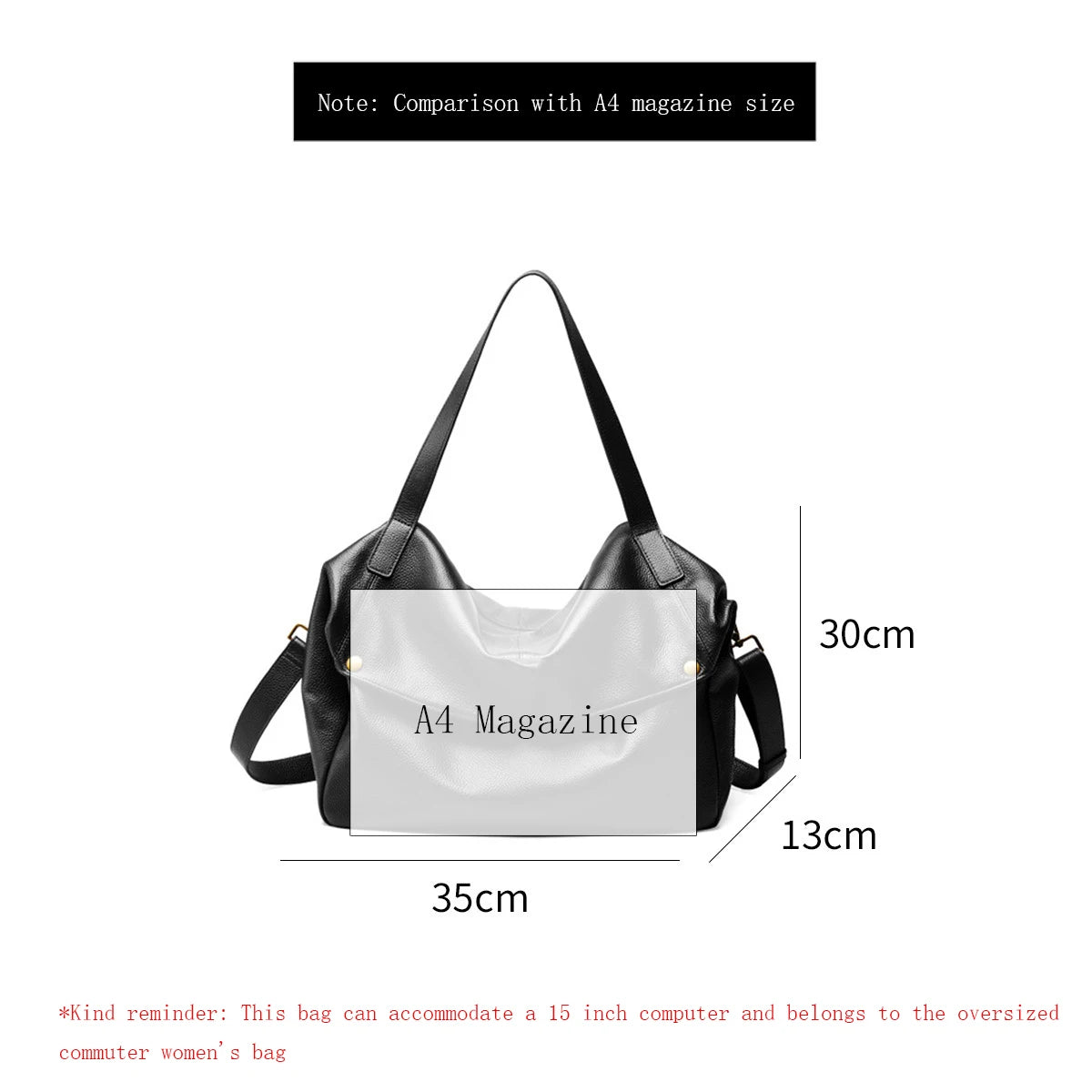 Damen Handtasche aus echtem Leder mit großer Kapazität