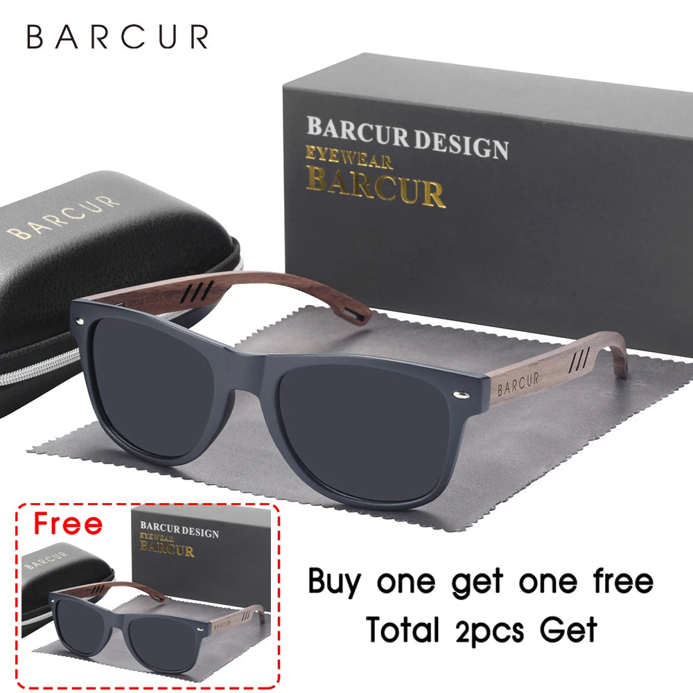 Sonnenbrille Holz Walnuss polarisiert UV-Schutz Design Herren Damen B