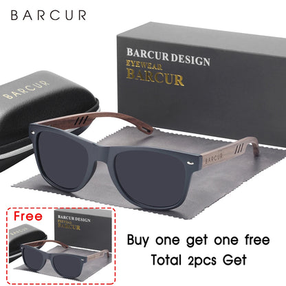 Sonnenbrille Holz Walnuss polarisiert UV-Schutz Design Herren Damen B