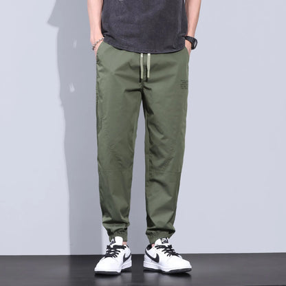 Herren Hosen im lässigen Stil mit elastischer Taille und Kordelzug