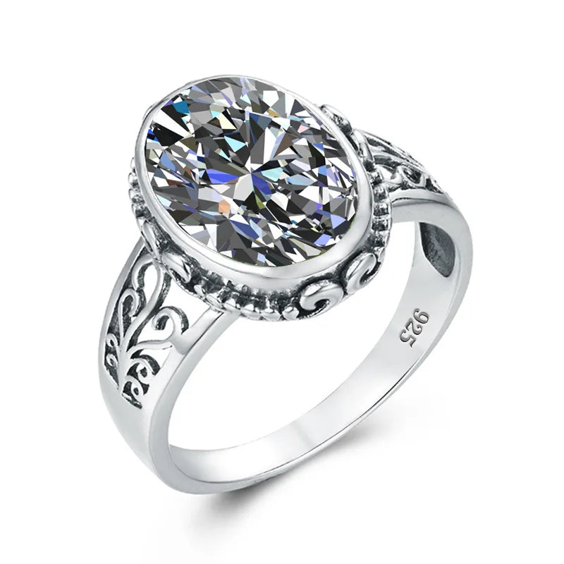 Damen-Ring Mit Aquamarin Stein 10x14mm Aus 925er Sterlingsilber Hypoallergen Schmuck Geschenk