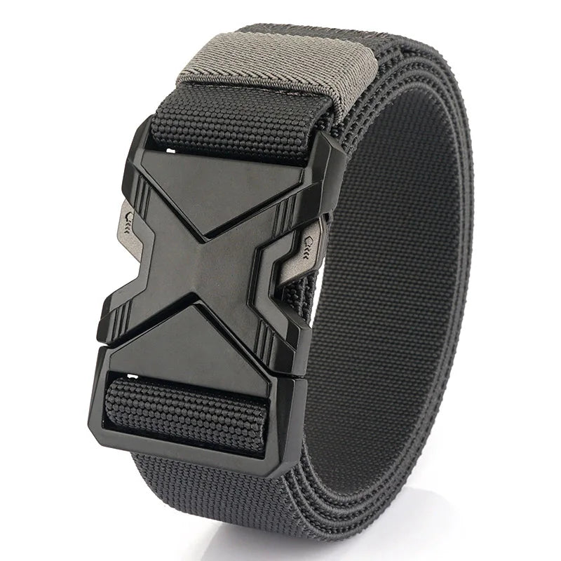 Herren-Taktischer Gürtel aus Nylon mit Elastischem Band und Schnellverschluss 3,8 cm Breite