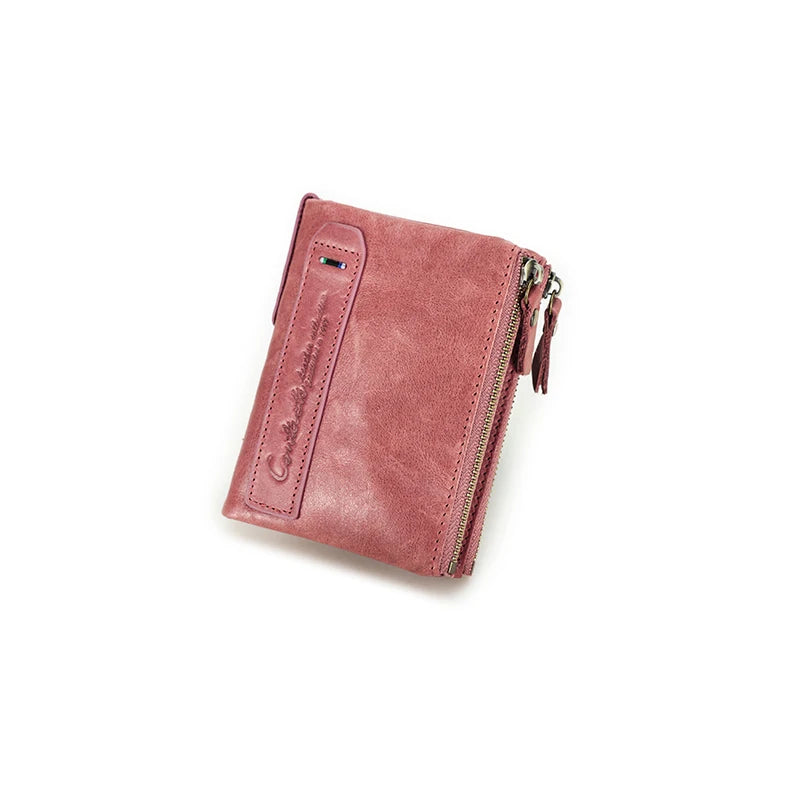 Damen Echtleder Geldbörse Bifold Luxus Retro Fotofächer Kartenhalter Reise Geschenk