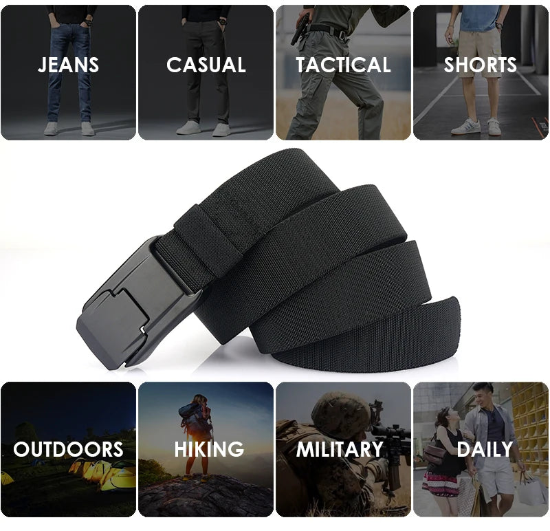 VATLY Elastik-Gürtel Herren Matte Metall-Schnalle Schnellverschluss Tactical Outdoor