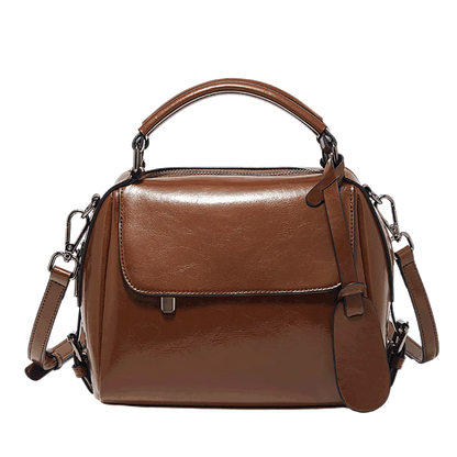 Damen Handtasche aus Spaltleder im Retro-Luxus-Design als Umhängetasche