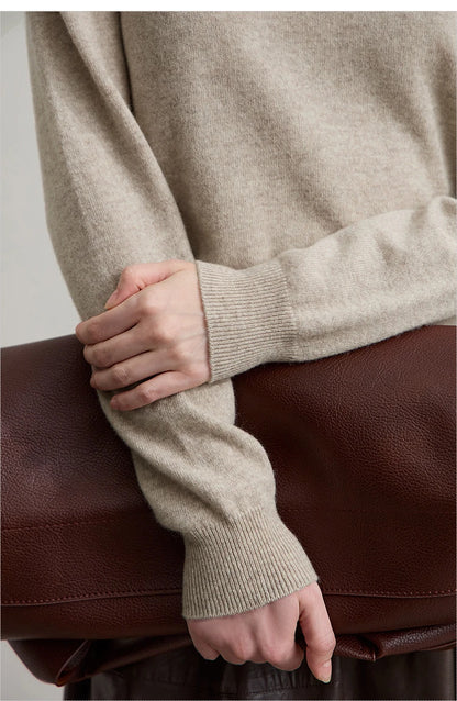 Damen-Rollkragenpullover Wolle-Kaschmir warm elegant Herbst-Winter