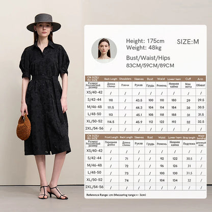 Elegant A-Linien Kleid Mit Stickerei Und Gürtel Für Damen