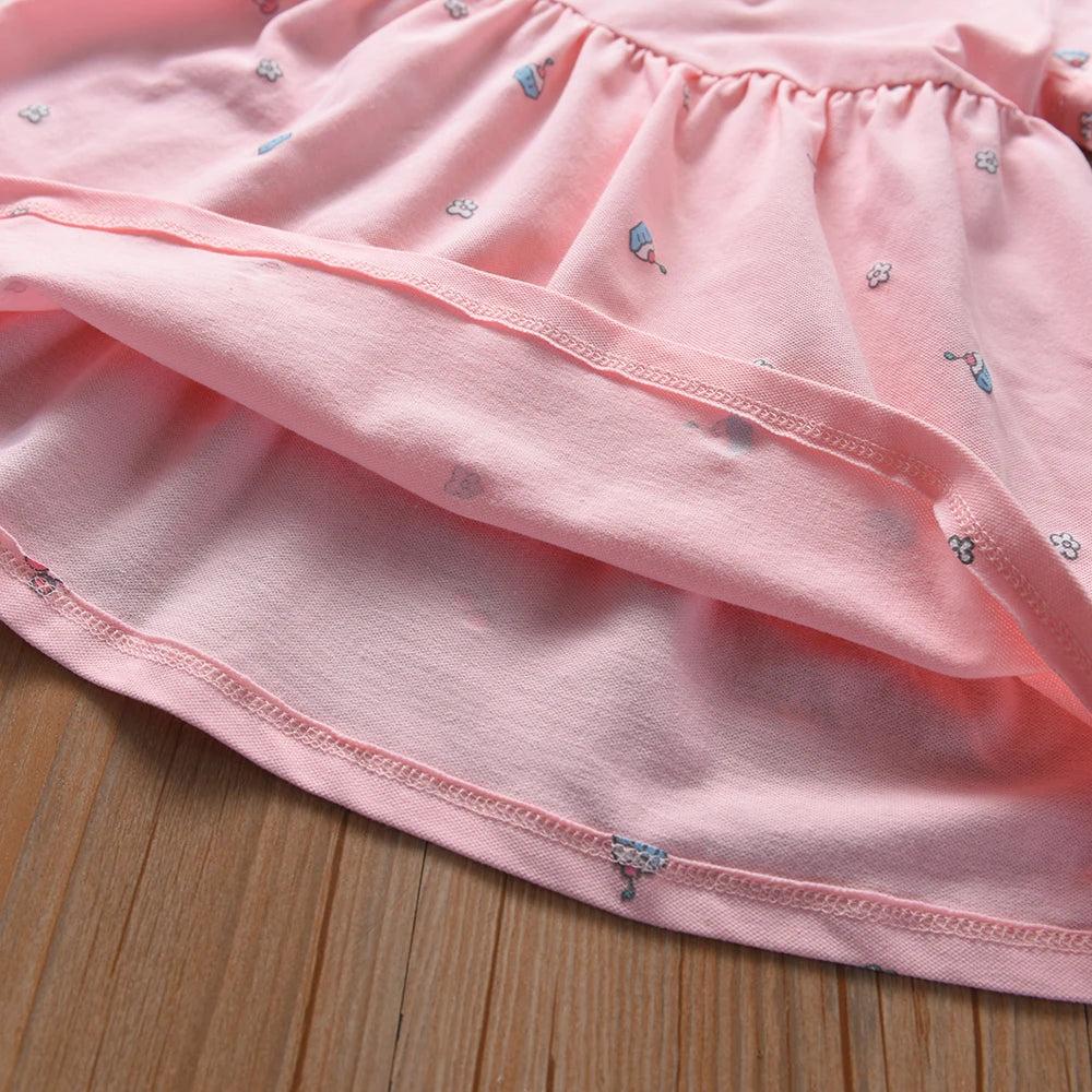 Baby Mädchen Kleid Sommer Kurzarm Baumwolle Kleidung für Kinder im Alter von 2-6 Jahren Süßes lässiges Outfit