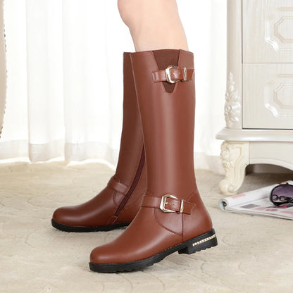 AIYUQI High Boots Female Genuine Leather 2024 New Natural Wool Warm Women Winter Boots Large Size Female Rider Boots