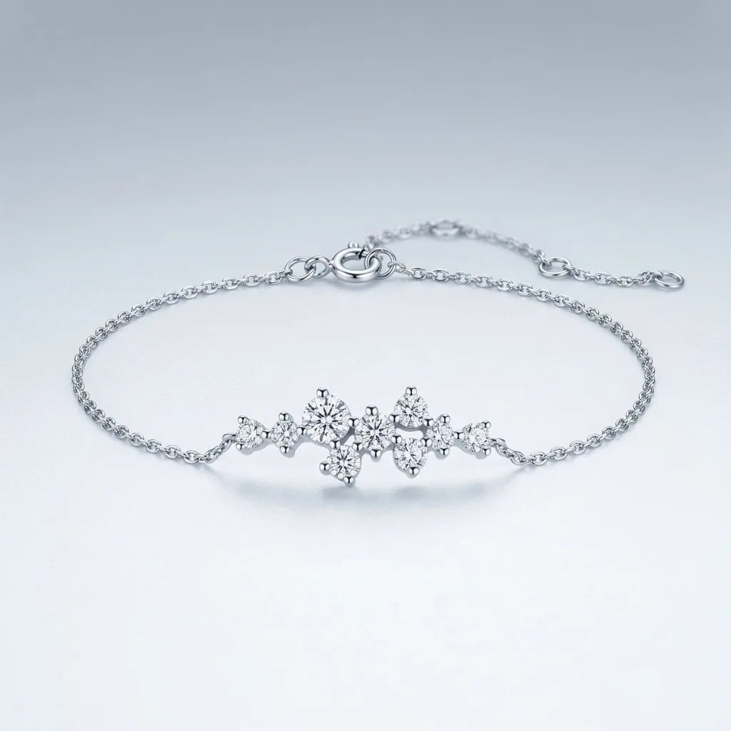 Damen-Armband Cluster mit Moissanit