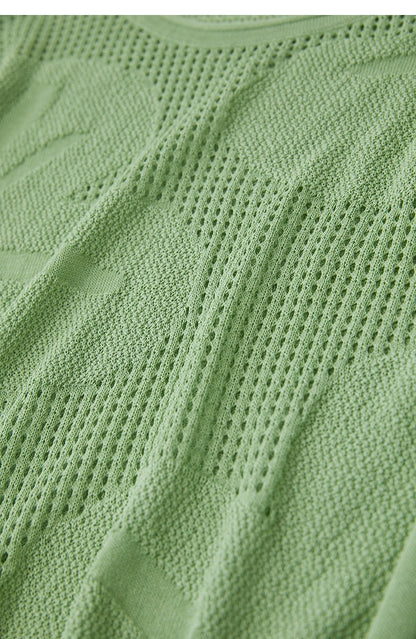 Damen-Rundhalspullover Aushöhlung Jacquard Viskose locker Frühling