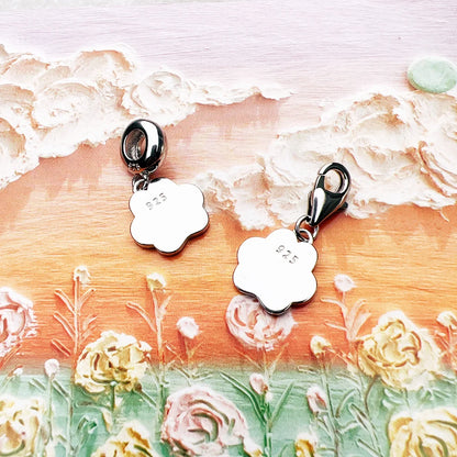 Damen-Charm-Anhänger rosa Pfote süß niedlich aus Sterlingsilber