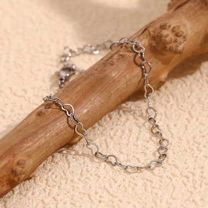 Damen-Armband mit Herzkette aus Edelstahl