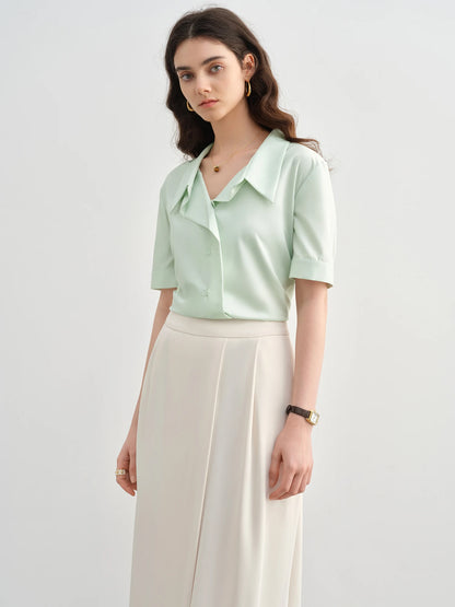 Kurzärmeliges Patchwork-T-Shirt mit Kontrastfarben und Karomuster – modischer Allrounder für den Sommer.