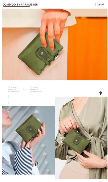 Damen Echtleder Geldbörse Bifold Vintage Kartenhalter Münzfach Geldclip