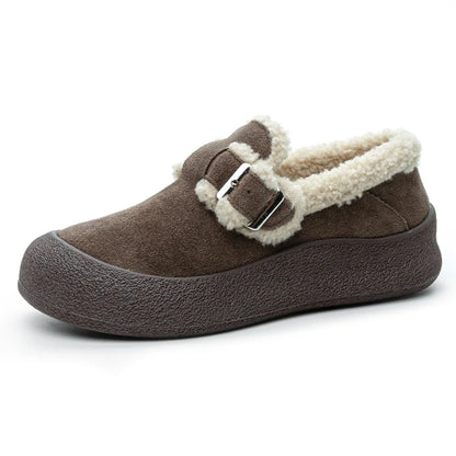 AIYUQI Women Sneakers Winter 2024 New Velvet Genuine Leather Beanie Shoes Women Flat Large Size Women Casual Shoes