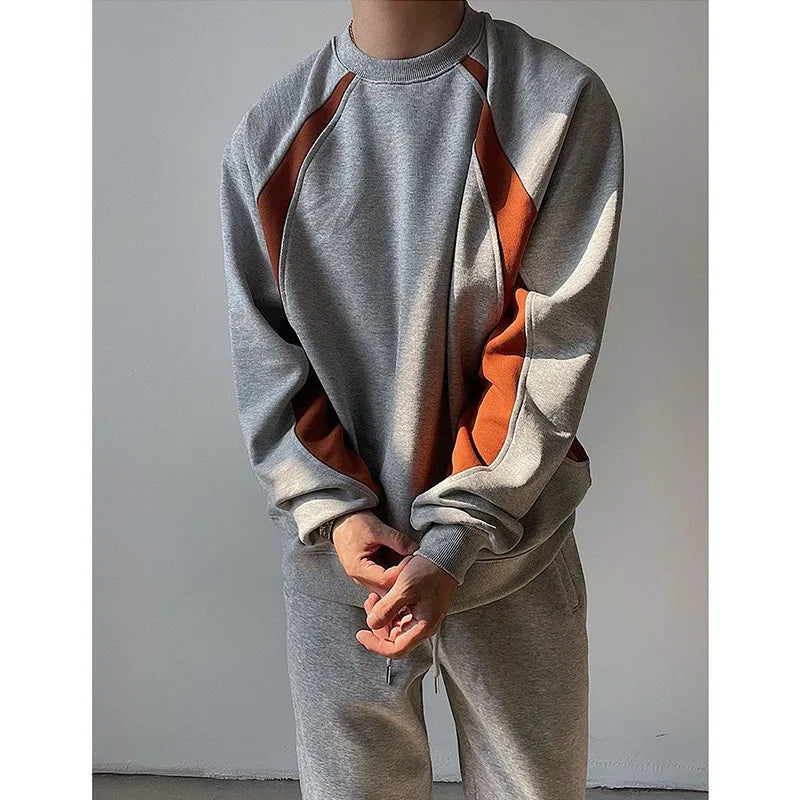 Lässiger Herren-Raglanpullover mit Y2K-Print und Rundhalsausschnitt – ideal für Herbst und Winter